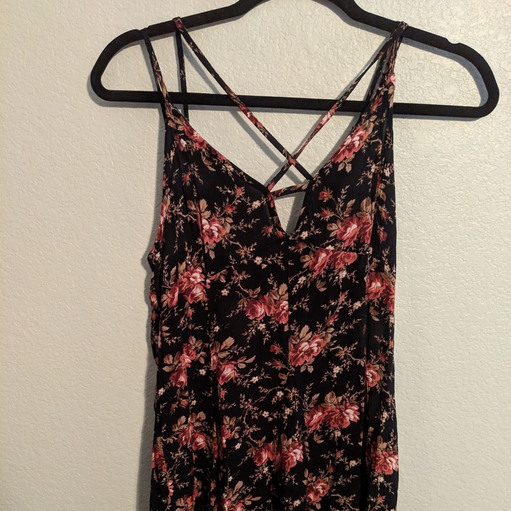 AEO Black Floral Mini Dress